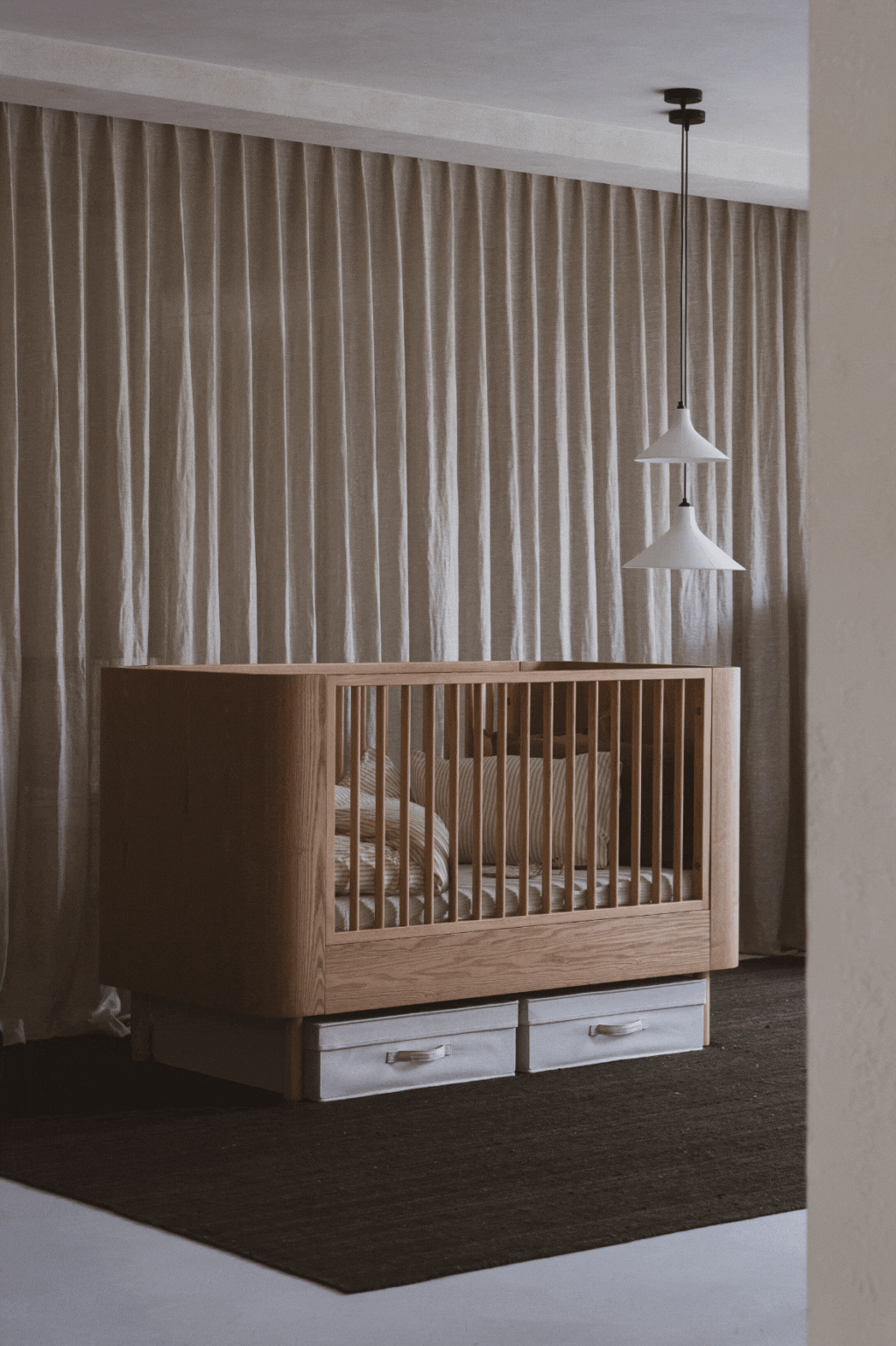 QUAX - Lit Bébé Évolutif COCOON 140 x 70 cm - Blanc Glacé