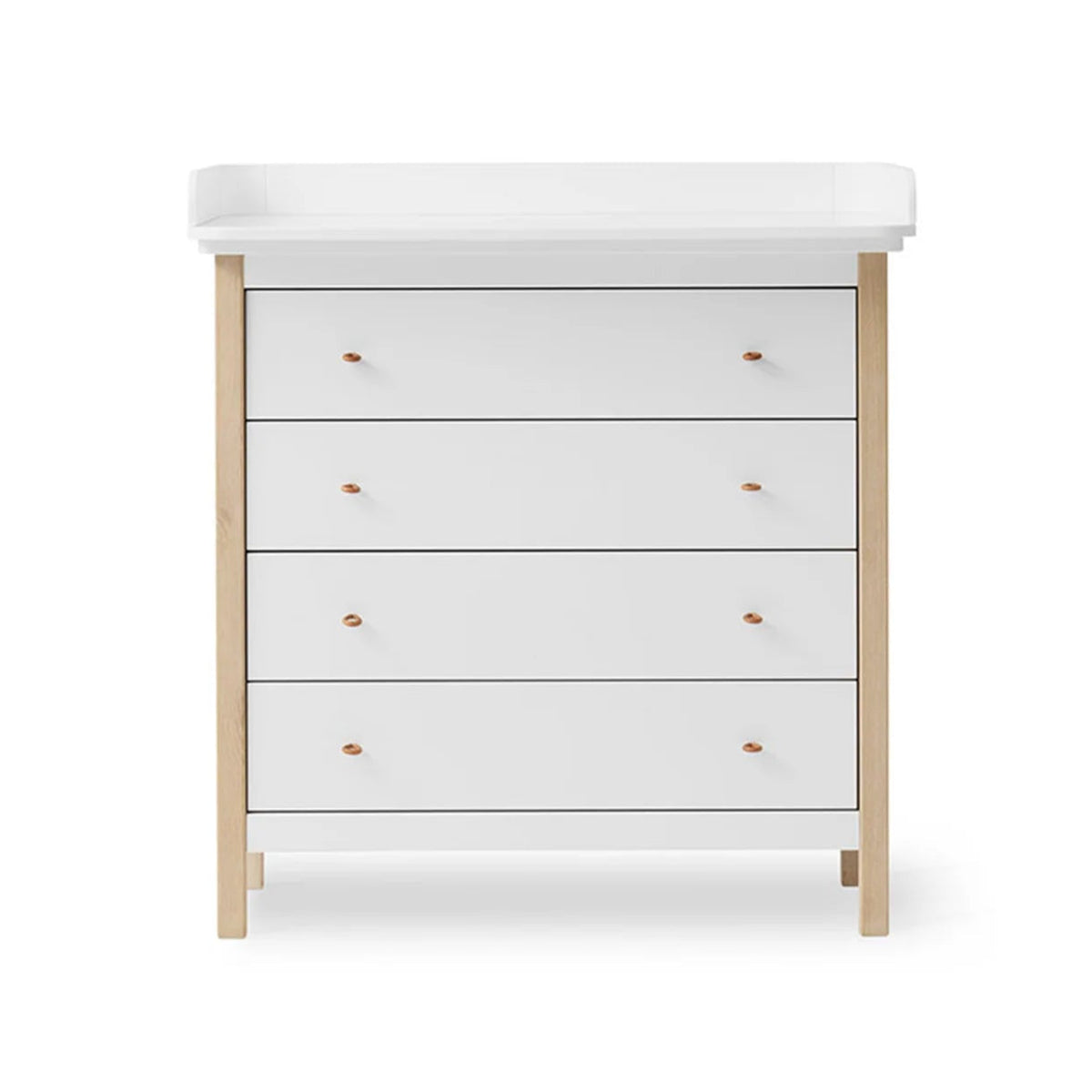 OLIVER FURNITURE - Commode à Langer 4 Tiroirs Wood, Blanc/Chêne