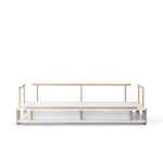 OLIVER FURNITURE - Lit Banquette Camp, Blanc/Chêne