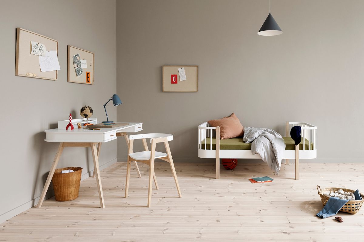 OLIVER FURNITURE - Bureau Wood 72,6 cm, Blanc/Chêne