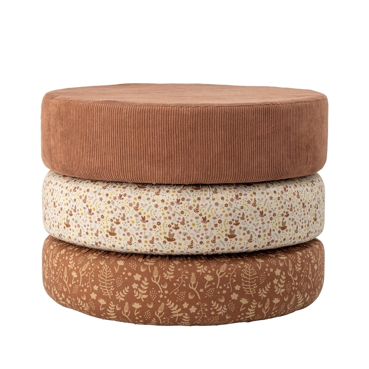 BLOOMINGVILLE MINI - Jo Pouf, Marron, Coton