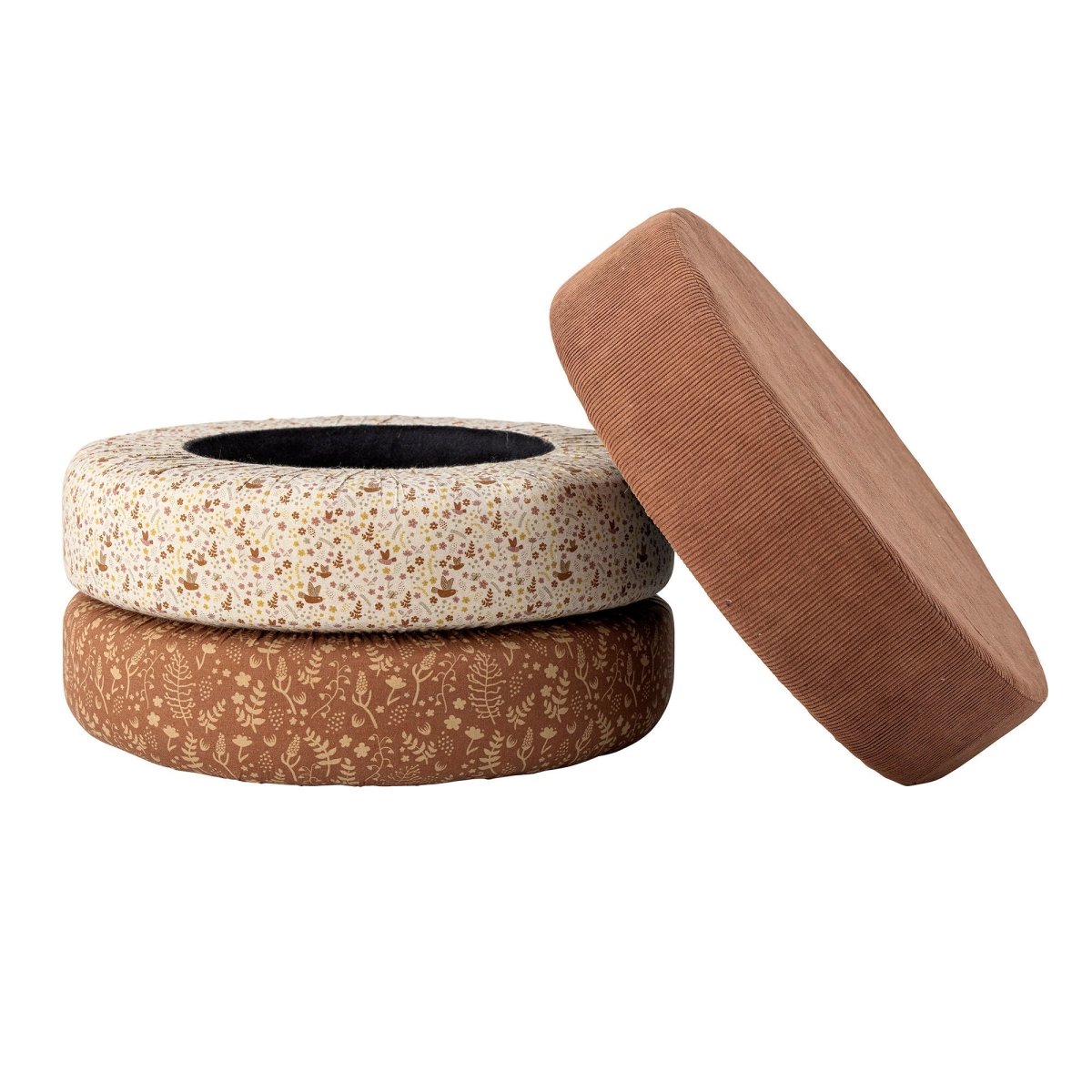 BLOOMINGVILLE MINI - Jo Pouf, Marron, Coton