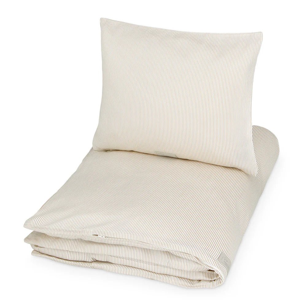 CAM CAM - Literie, Junior, 100 x 140 Cm - Gots Classic Rayures Camel