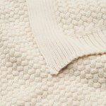 CAM CAM - Plaid Bébé En Tricot Harper - Gots - Blanc Cassé