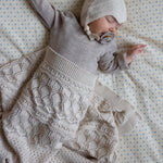 CAM CAM - Plaid Bébé En Tricot Pointelle - Gots - Blanc Cassé