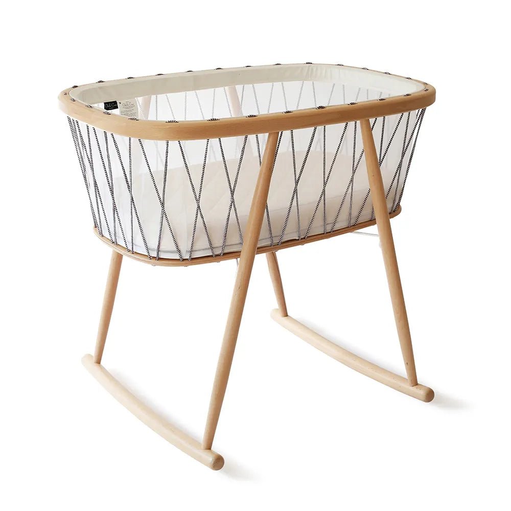 CHARLIE CRANE - Berceau KUMI / Cocon Mesh / Lacets Black & White / Matelas coco naturel