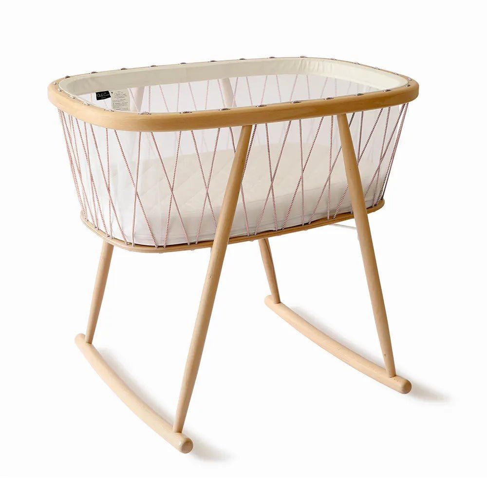 CHARLIE CRANE - Berceau KUMI / Cocon Mesh / Lacets Bois de Rose / Matelas coco naturel