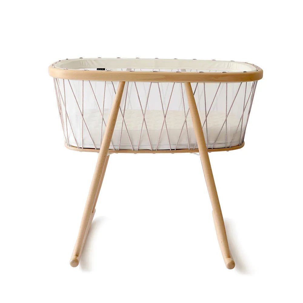CHARLIE CRANE - Berceau KUMI / Cocon Mesh / Lacets Bois de Rose / Matelas coco naturel