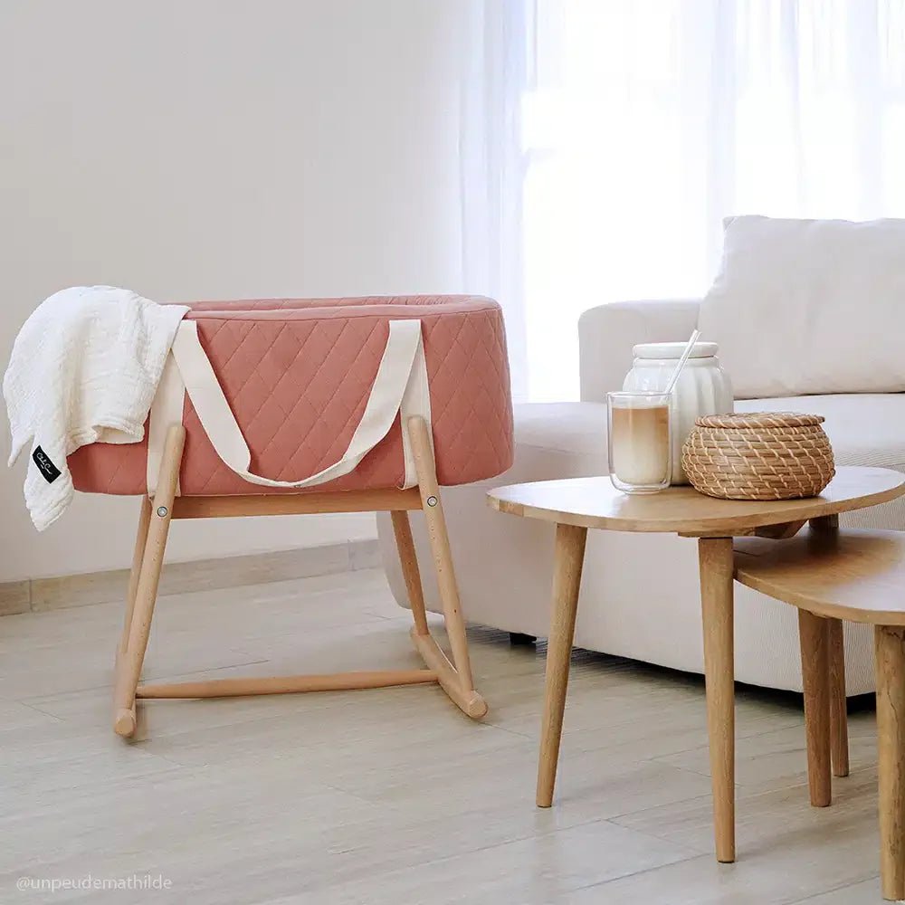 CHARLIE CRANE - Couffin KUKO Bois De Rose Matelassé - Matelas Inclus