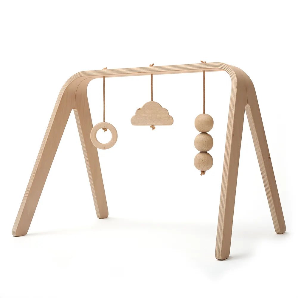 CHARLIE CRANE - Set d'Éveil Complet : Tapis Tami Lichen + Arche NAHO & Jouets en Bois