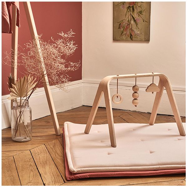 CHARLIE CRANE - Set d'Éveil Complet : Tapis TAMI Nude + Arche NAHO & Jouets en Bois