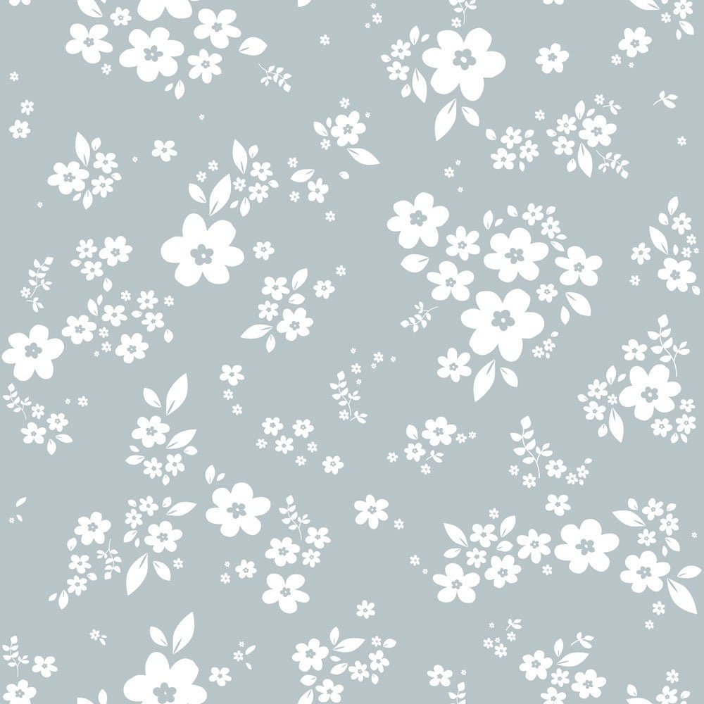 DEKORNIK - Papier Peint Pour Enfants Bleu Prairie En Dentelle