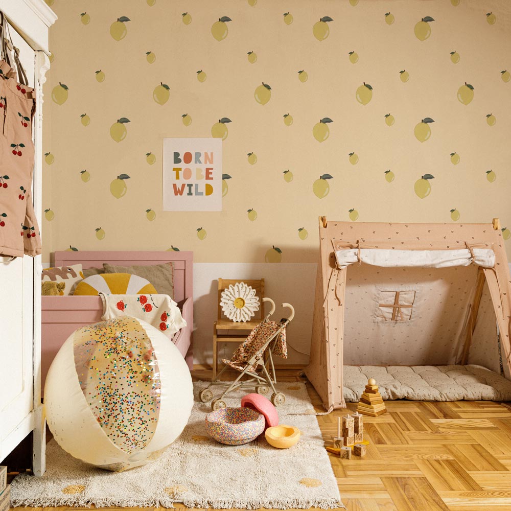 DEKORNIK - Papier Peint Pour Enfants Petits Citrons Saumon