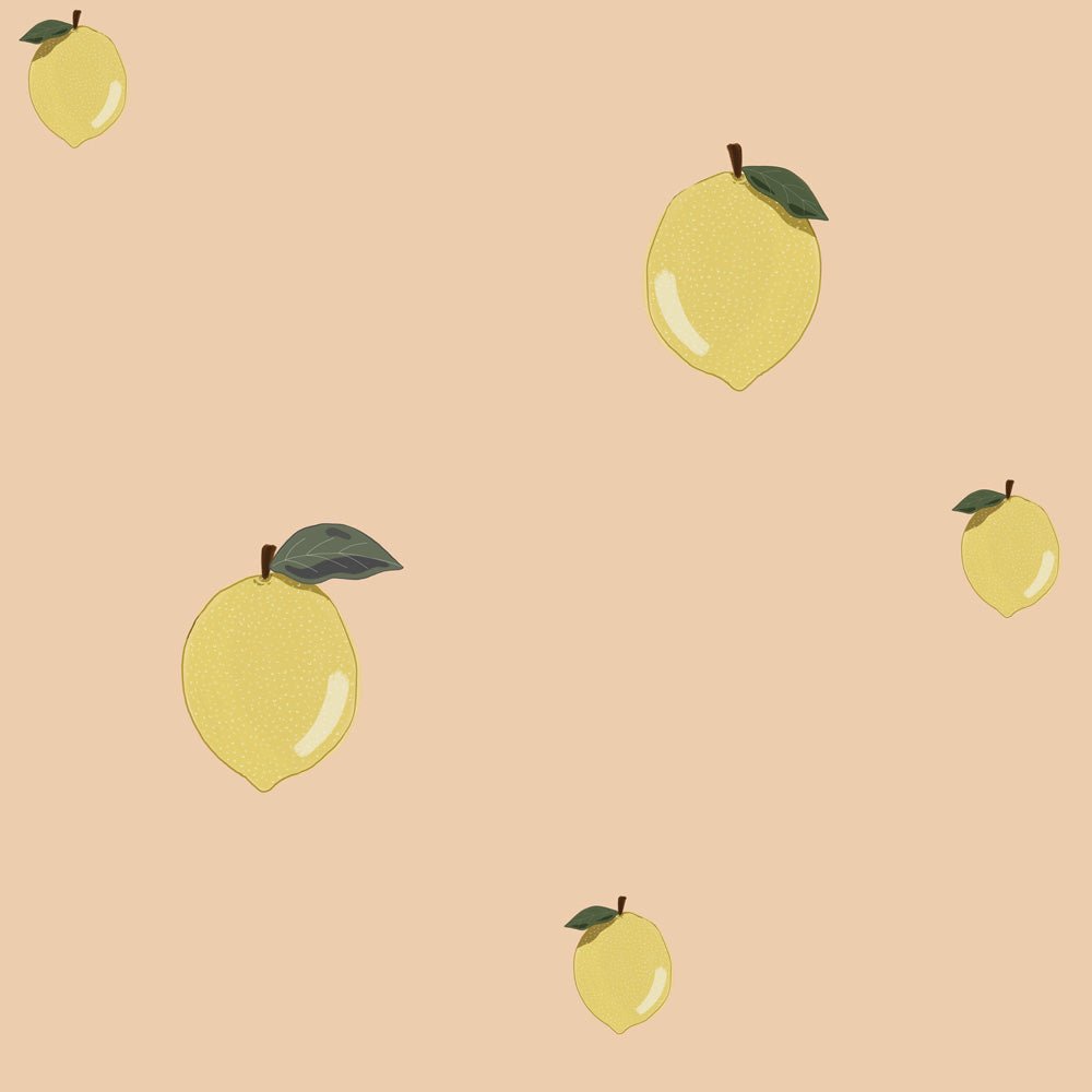 DEKORNIK - Papier Peint Pour Enfants Petits Citrons Saumon