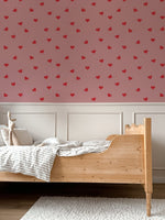 DEKORNIK - Papier Peint Pour Enfants Rose Cœurs