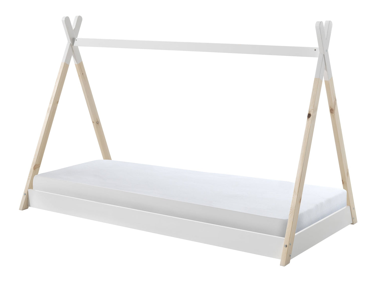 VIPACK - Lit TIPI 90x200cm Blanc + Matelas Basic Cool 10x90x200cm