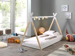 VIPACK - Lit TIPI 90x200cm Blanc + Matelas Basic Cool 10x90x200cm