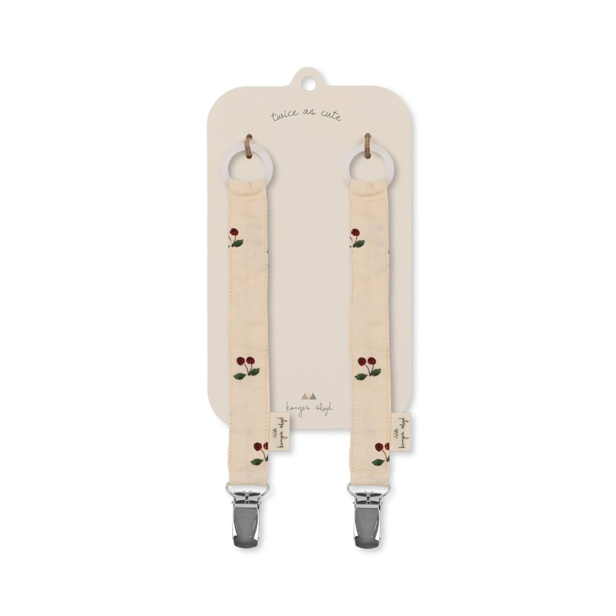 KONGES SLØJD - Lot De 2 Attaches - Tétines - Cerise