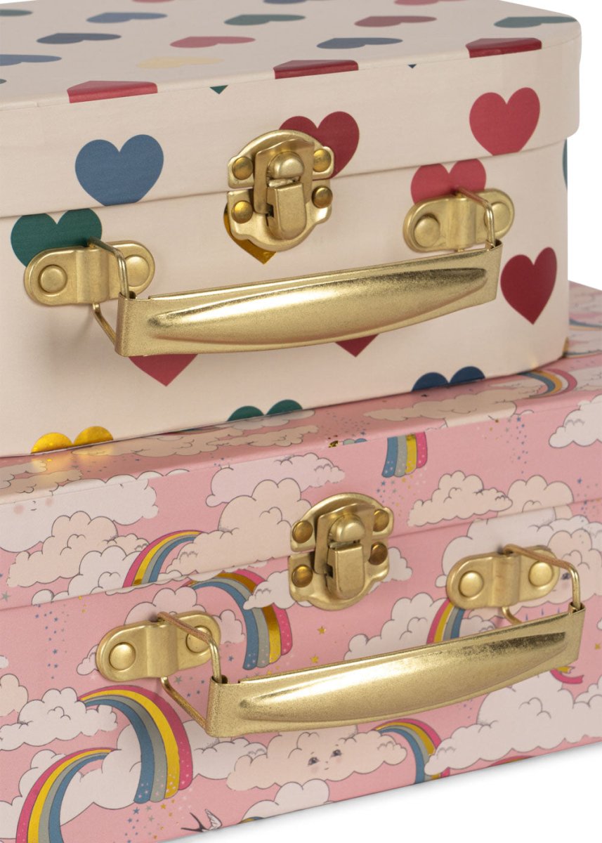 KONGES SLØJD - Lot De 2 Valises - Arc - en - ciel