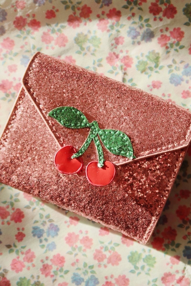 KONGES SLØJD - Portefeuille Lettre D'amour - Paillettes Rose