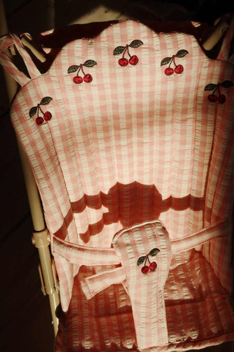 KONGES SLØJD - Poussette De Poupée - Carreaux Rose Poudre