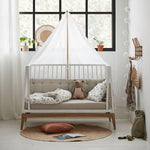 LEANDER - Lit Bébé Luna, 120cm, Blanc/chêne