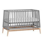 LEANDER - Lit Bébé Luna, 120x60 Cm, Gris/chêne