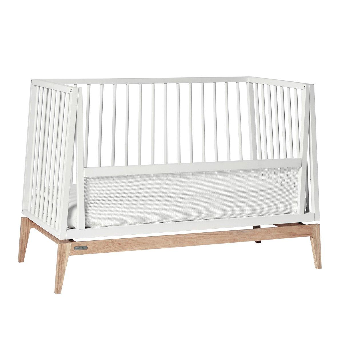 LEANDER - Lit Bébé Luna, 140x70 Cm, Blanc/chêne