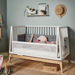 LEANDER - Lit Bébé Luna, 140x70 Cm, Blanc/chêne