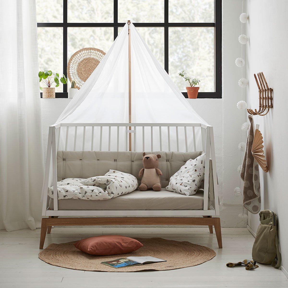 LEANDER - Lit Bébé Luna, 140x70 Cm, Gris/chêne