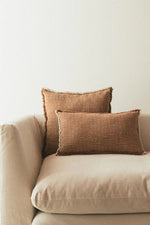 LORENA CANALS - Coussin Carré Tissé Main Ocre