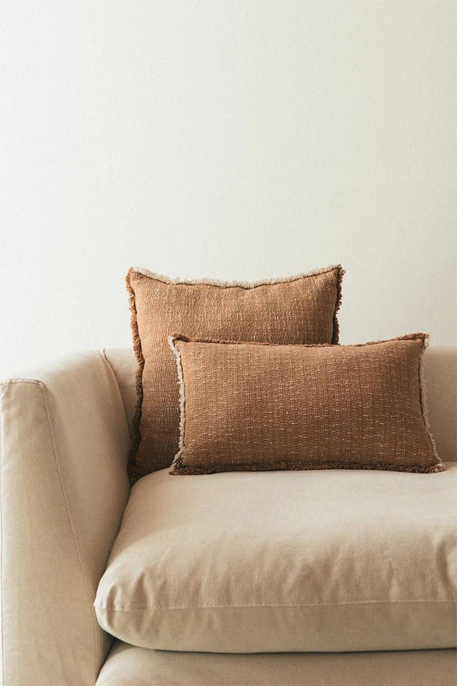 LORENA CANALS - Coussin Carré Tissé Main Ocre