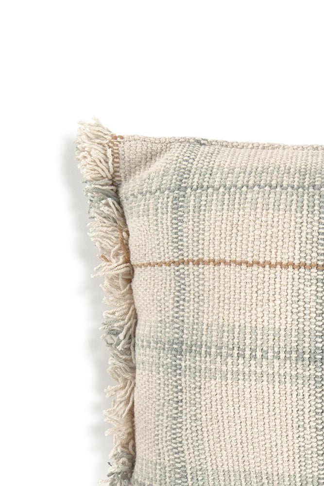 LORENA CANALS - Coussin Tissé Main Bleu Sauge