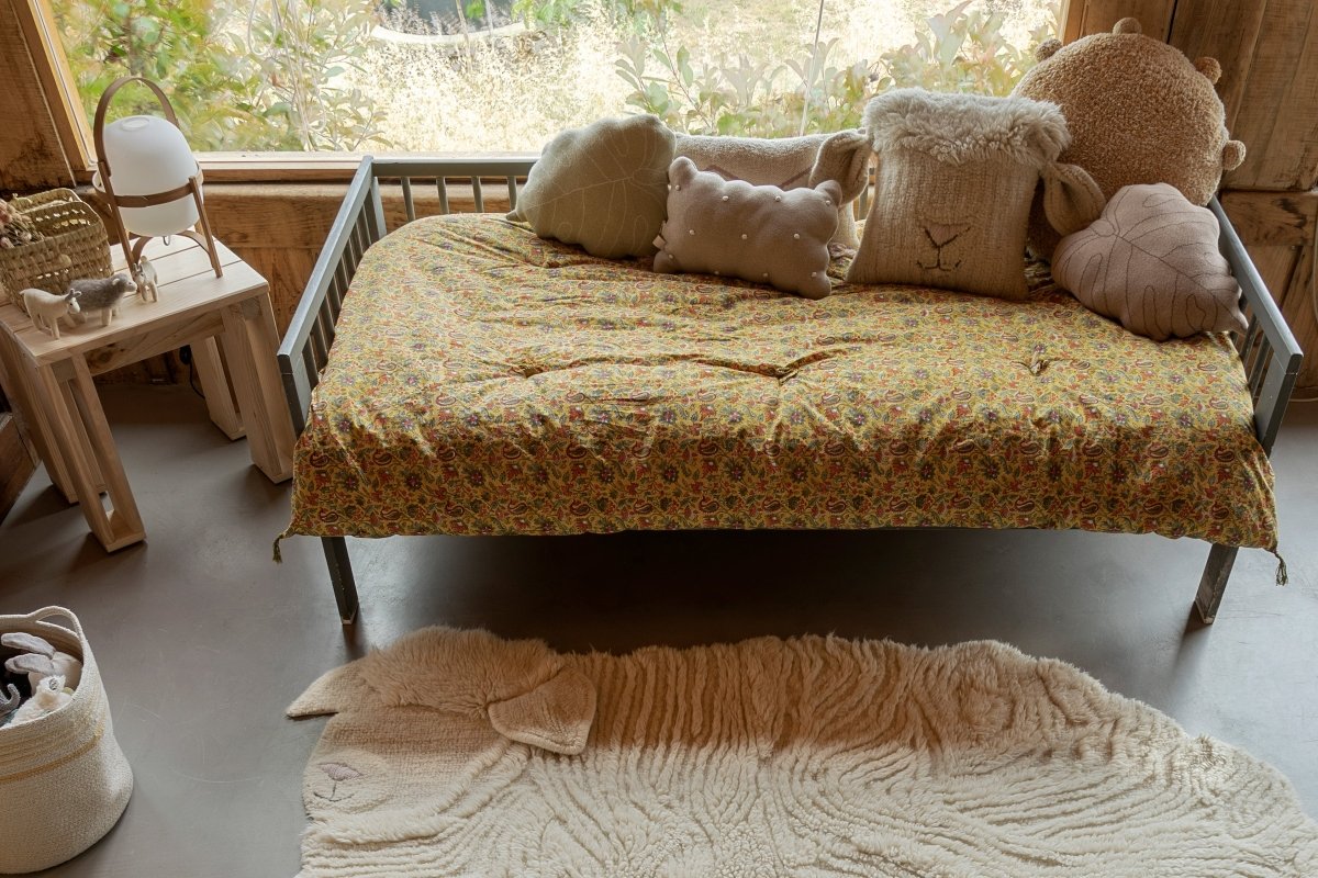 LORENA CANALS - Coussin Tricoté Biscuit Dune Blanc