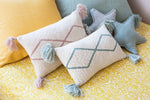 LORENA CANALS - Coussin Tricoté Little Oasis Nat - Indus Blue