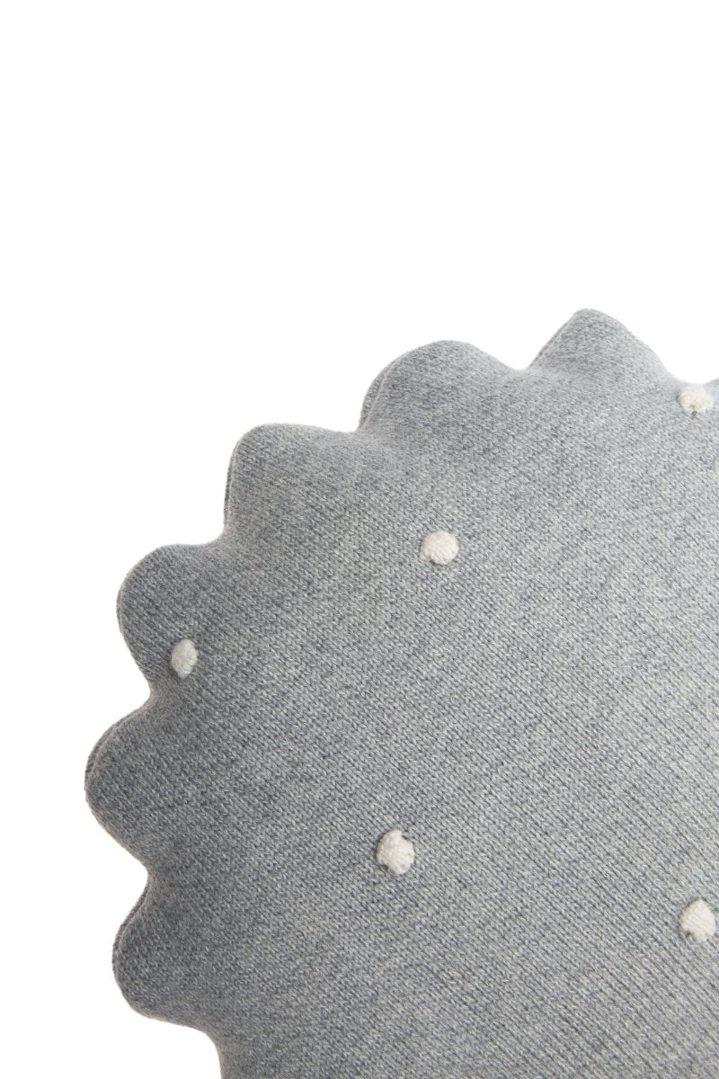 LORENA CANALS - Coussin Tricoté Rond Biscuit Gris