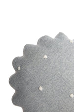 LORENA CANALS - Coussin Tricoté Rond Biscuit Gris