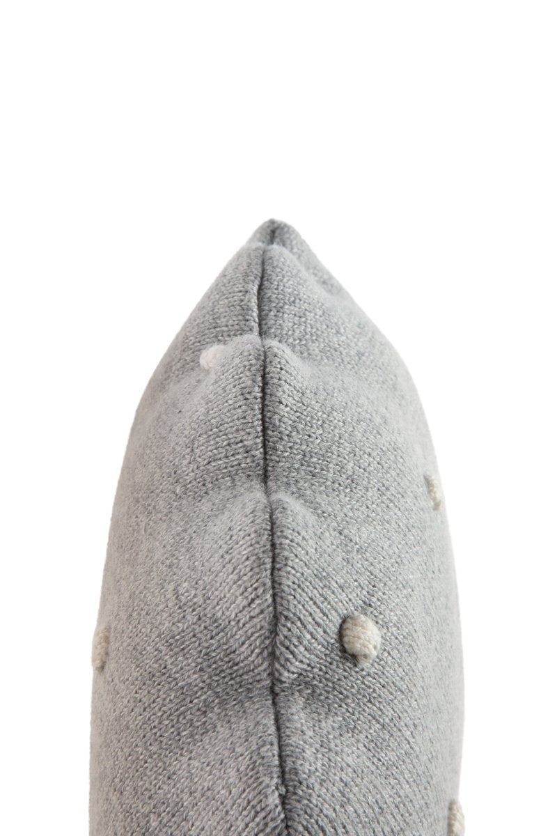 LORENA CANALS - Coussin Tricoté Rond Biscuit Gris