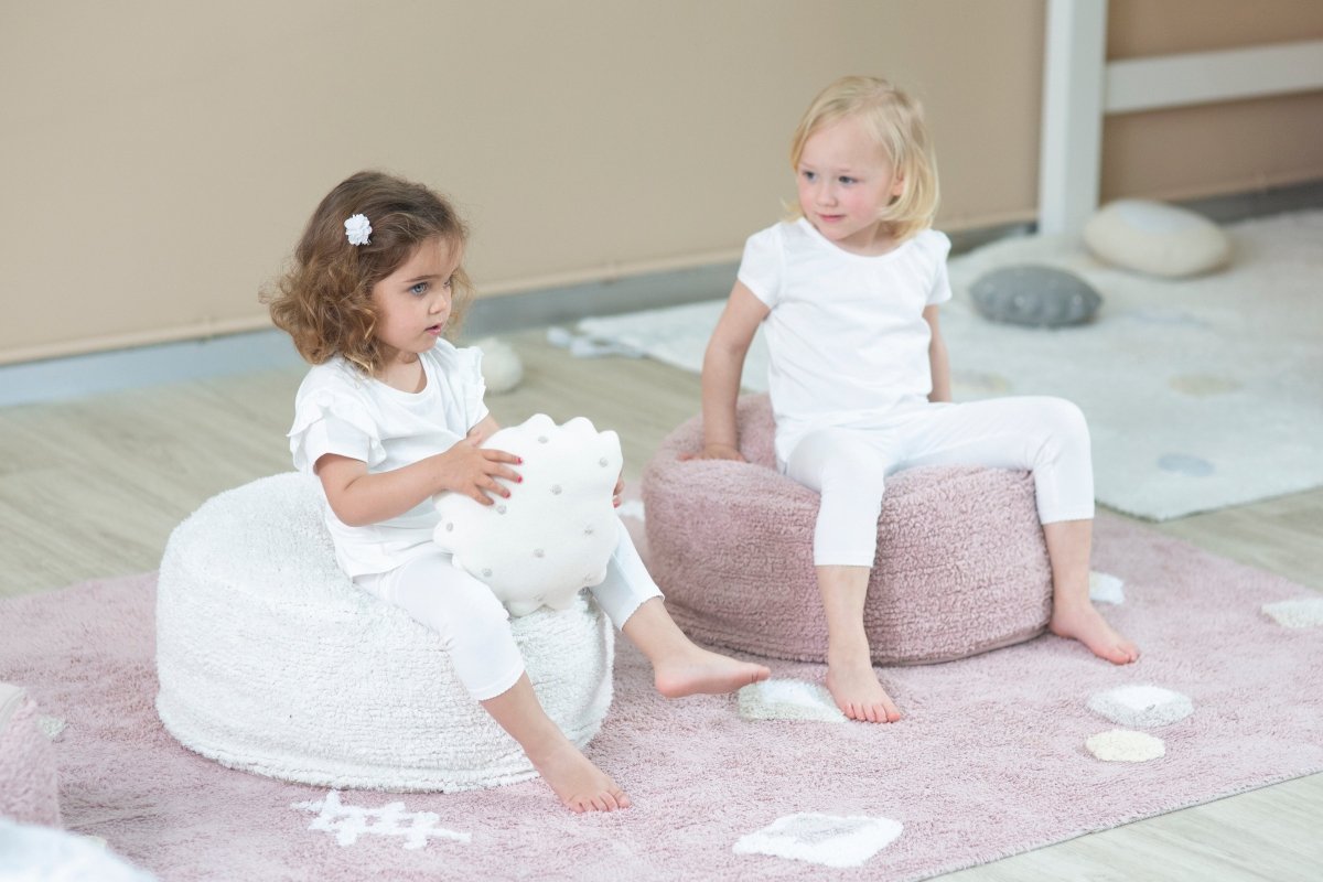 LORENA CANALS - Coussin Tricoté Rond Biscuit Ivoire