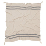 LORENA CANALS - Couverture Tricot Stripes Naturel - Gris