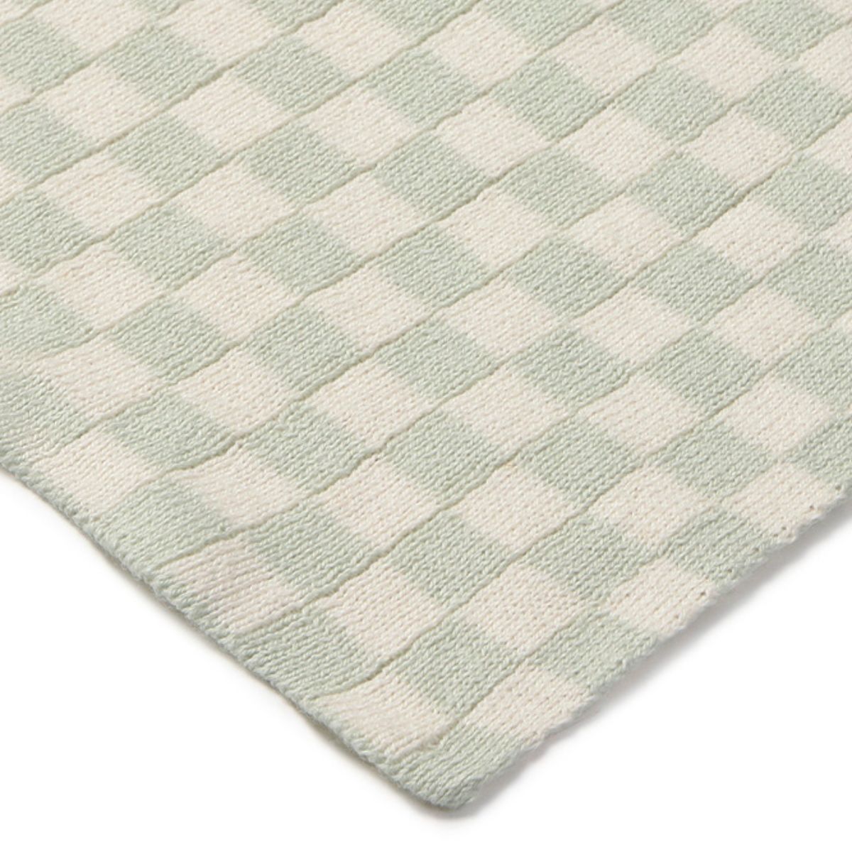 LORENA CANALS - Couverture Tricoté - Carrelage Bleu Sauge