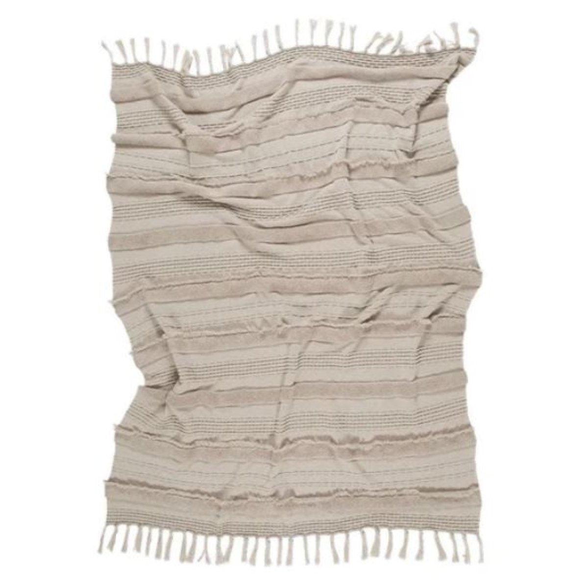 LORENA CANALS - Couverture Tricotée Air Dune Blanc