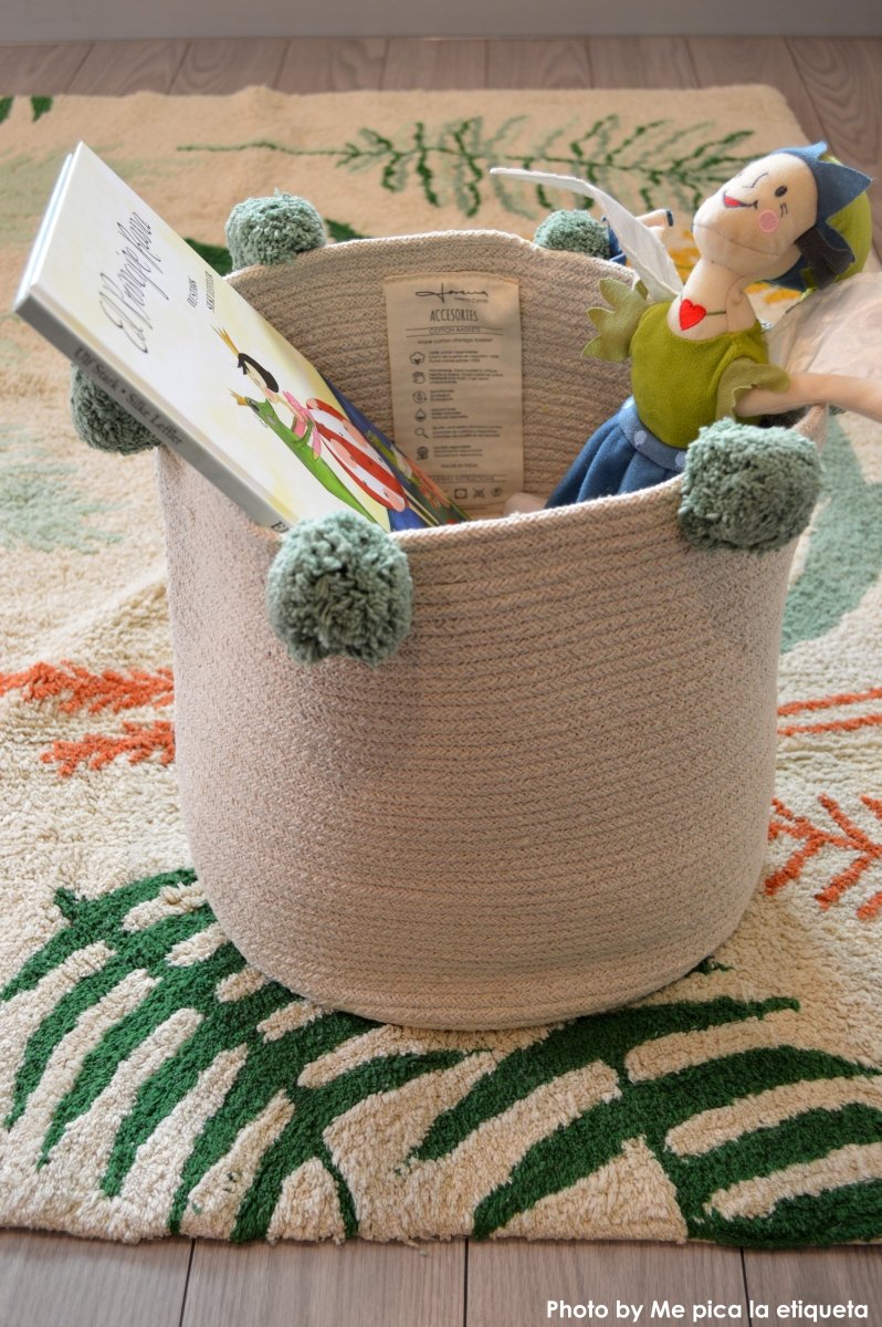 LORENA CANALS - Panier de Rangement Bubbly Naturel - Vert
