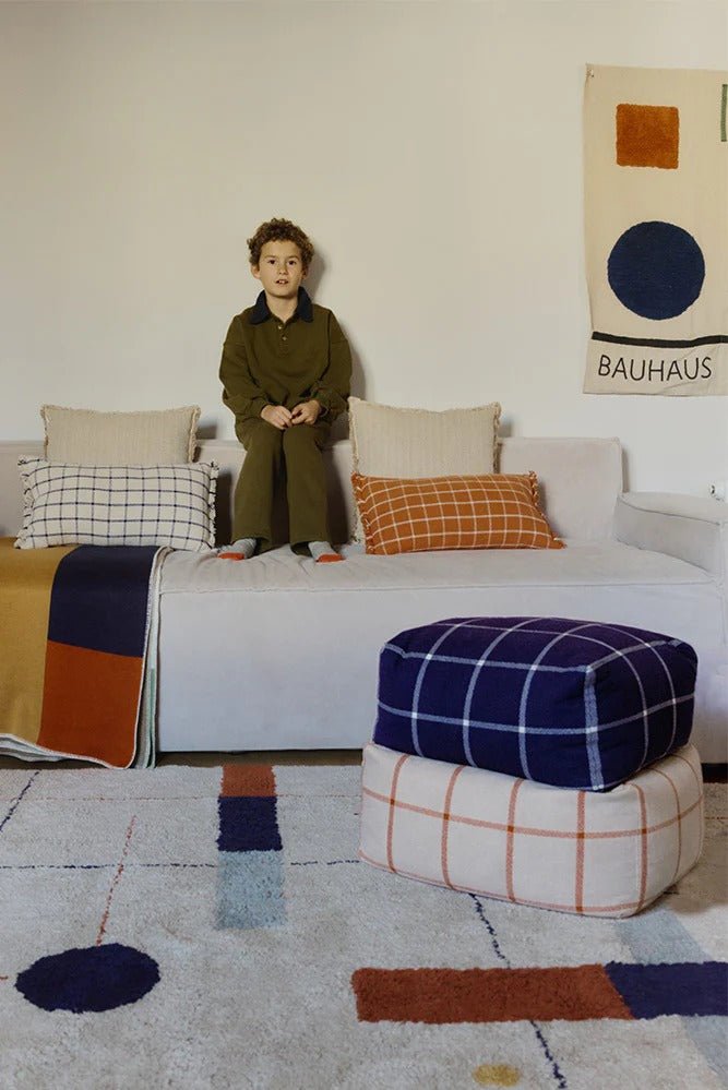 LORENA CANALS - Pouf Geo Block Navy Blue