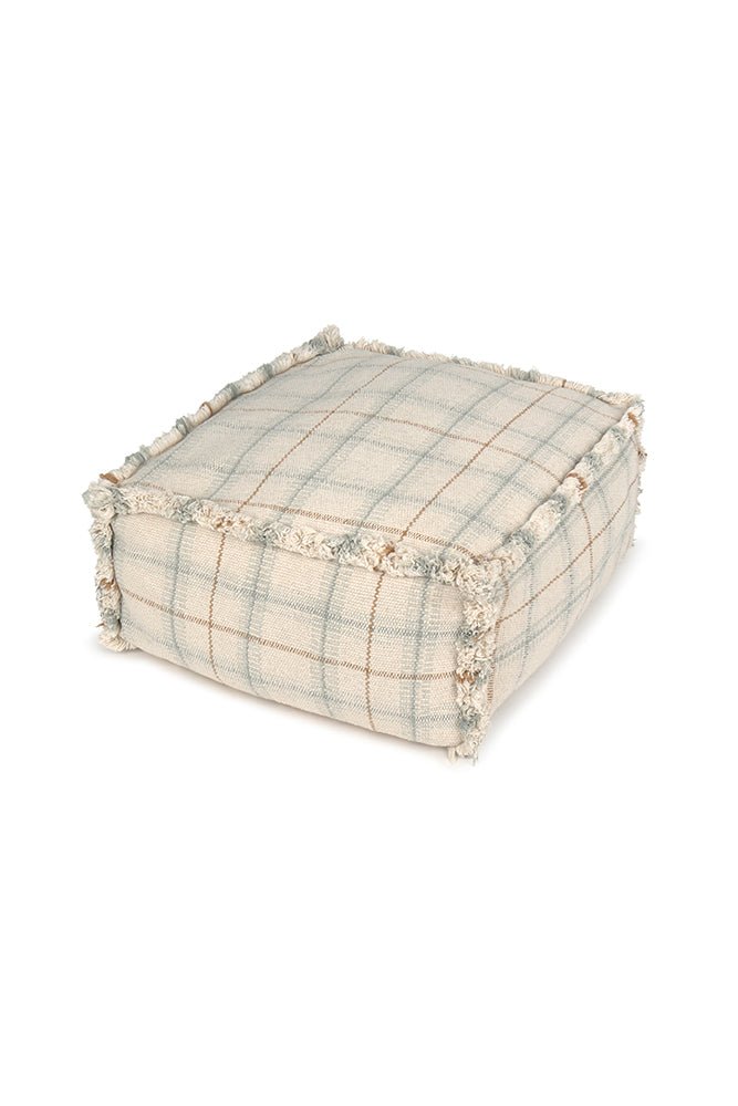 LORENA CANALS - Pouf Tissé Main Bleu Sauge