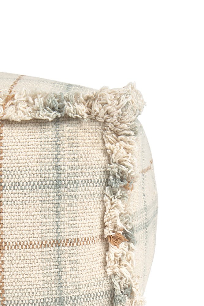 LORENA CANALS - Pouf Tissé Main Bleu Sauge