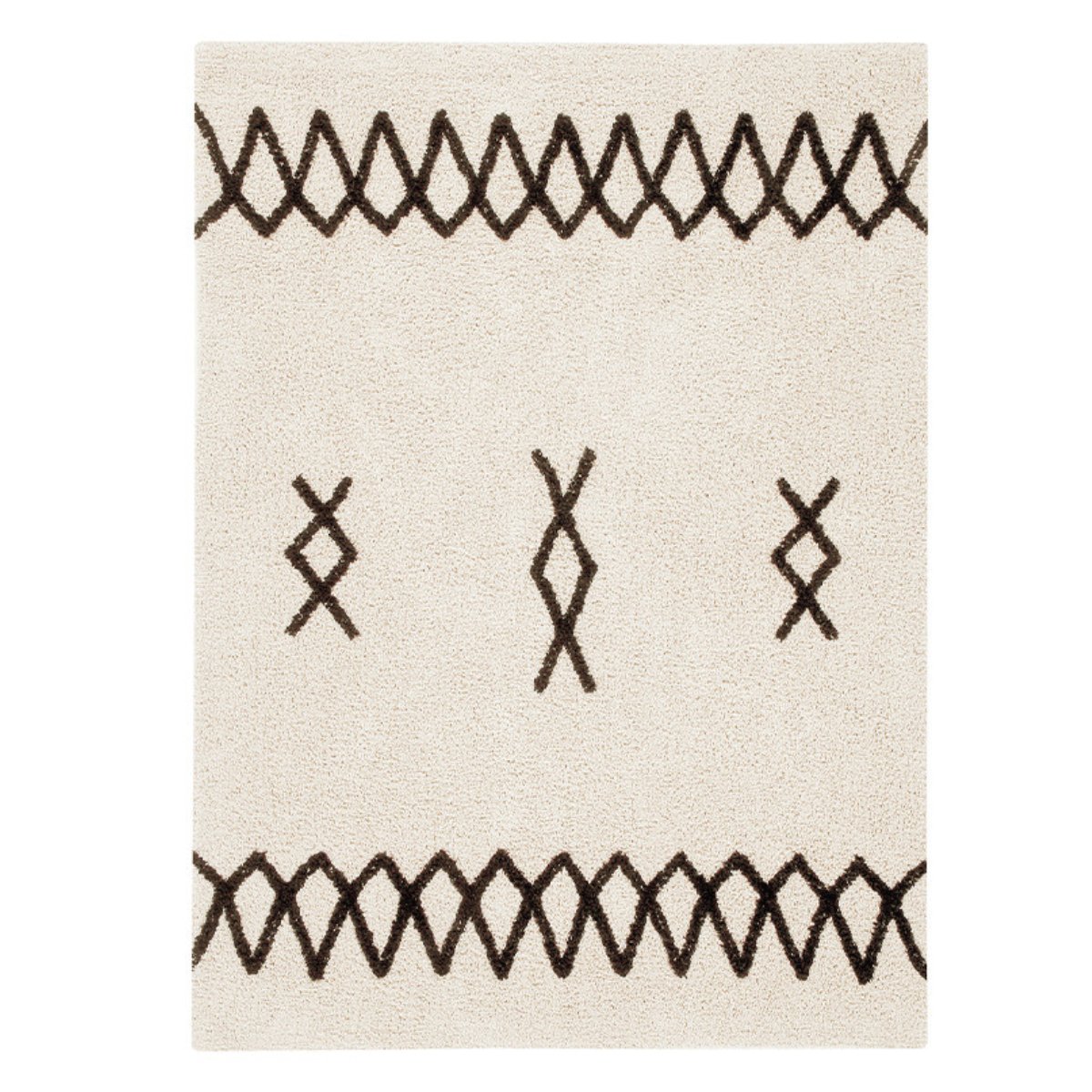 LORENA CANALS - Tapis Lavable Atlas Natural - Noir 120 X 160 cm