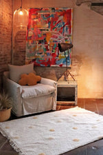 LORENA CANALS - Tapis Lavable Hippy Pois Naturel - Miel 120 X 160 Cm