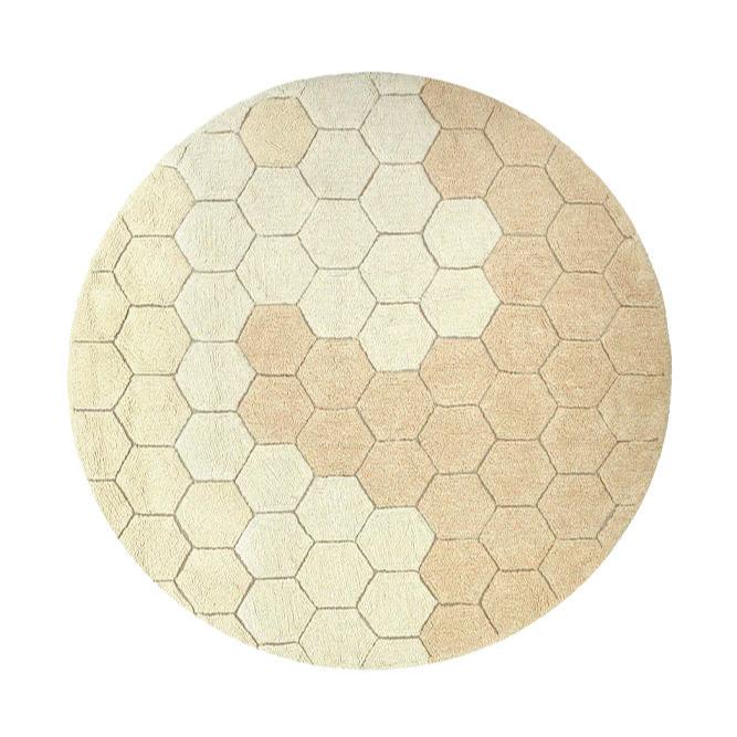 LORENA CANALS - Tapis Lavable Rond Nid D'abeille Doré