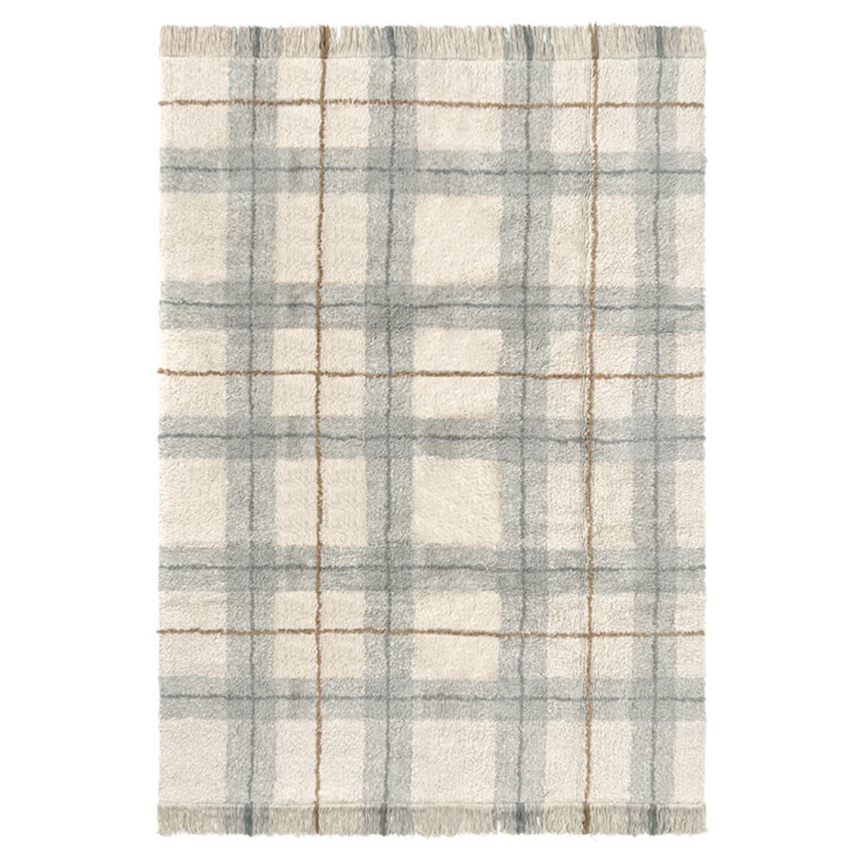 LORENA CANALS - Tapis Lavable Tartan - Bleu Sauge 90 X 120 Cm